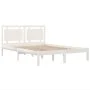 Small double bed frame white solid wood 120x190cm by , Beds and slatted bases - Ref: Foro24-3105506, Price: 124,53 €, Discoun...