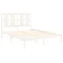 Estructura de cama doble pequeña madera maciza blanca 120x190cm de , Camas y somieres - Ref: Foro24-3105571, Precio: 125,72 €...
