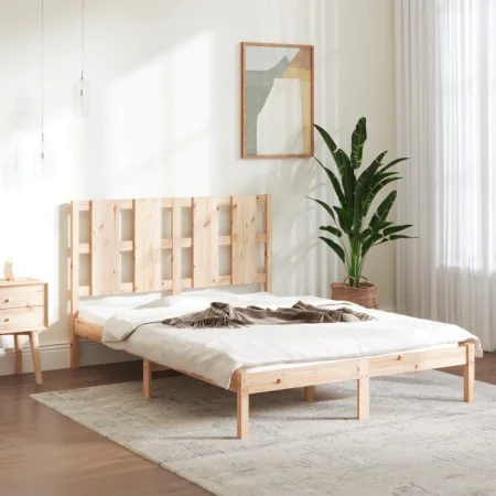 Estructura de cama madera maciza de pino 140x200 cm de , Camas y somieres - Ref: Foro24-3105600, Precio: 117,76 €, Descuento: %