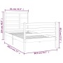Estructura de cama madera maciza 75x190 cm de , Camas y somieres - Ref: Foro24-3105820, Precio: 88,75 €