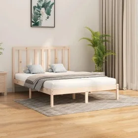 Estructura de cama de madera maciza 160x200 cm de , Camas y somieres - Ref: Foro24-3106778, Precio: 119,02 €, Descuento: %