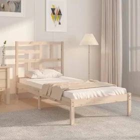 Solid wood bed frame 75x190 cm by , Beds and slatted bases - Ref: Foro24-3105910, Price: 85,39 €, Discount: %