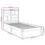 Solid wood bed frame 75x190 cm by , Beds and slatted bases - Ref: Foro24-3105910, Price: 86,65 €, Discount: %