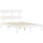 Doppelbettgestell mit weißem Massivholz-Kopfteil von , Betten und Lattenroste - Ref: Foro24-3193502, Preis: 128,76 €, Rabatt: %
