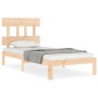 Bed frame with solid wood headboard by , Beds and slatted bases - Ref: Foro24-3193561, Price: 88,84 €, Discount: %