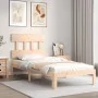 Bed frame with solid wood headboard by , Beds and slatted bases - Ref: Foro24-3193561, Price: 87,73 €, Discount: %