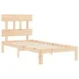 Bed frame with solid wood headboard by , Beds and slatted bases - Ref: Foro24-3193561, Price: 87,73 €, Discount: %