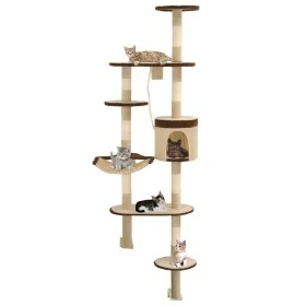 Wall cat scratching post sisal posts 194 cm beige and brown by vidaXL, Cat furniture - Ref: Foro24-170589, Price: 95,49 €, Di...