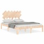 Estructura de cama de matrimonio con cabecero madera maciza de , Camas y somieres - Ref: Foro24-3193701, Precio: 128,91 €