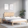 Estructura de cama de matrimonio con cabecero madera maciza de , Camas y somieres - Ref: Foro24-3193701, Precio: 128,91 €