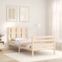 Single bed frame with solid wood headboard by , Beds and slatted bases - Ref: Foro24-3194076, Price: 91,50 €, Discount: %