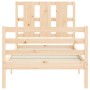Single bed frame with solid wood headboard by , Beds and slatted bases - Ref: Foro24-3194076, Price: 91,50 €, Discount: %