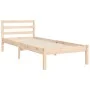 Single bed frame with solid wood headboard by , Beds and slatted bases - Ref: Foro24-3194076, Price: 90,31 €, Discount: %