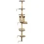Wall cat scratching post sisal posts 194 cm beige and brown by vidaXL, Cat furniture - Ref: Foro24-170589, Price: 95,65 €, Di...