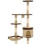 Wall cat scratching post sisal posts 194 cm beige and brown by vidaXL, Cat furniture - Ref: Foro24-170589, Price: 95,65 €, Di...