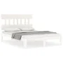 Estructura de cama con cabecero madera maciza blanco 140x190 cm de , Camas y somieres - Ref: Foro24-3193577, Precio: 138,01 €...