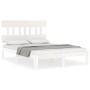 White solid wood bed frame with headboard 140x190 cm by , Beds and slatted bases - Ref: Foro24-3193577, Price: 140,00 €, Disc...