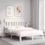 Estructura de cama con cabecero madera maciza blanco 140x190 cm de , Camas y somieres - Ref: Foro24-3193577, Precio: 138,01 €...