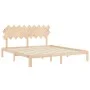 Estructura de cama de matrimonio con cabecero madera maciza de , Camas y somieres - Ref: Foro24-3193741, Precio: 145,64 €, De...