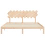 Double bed frame with solid wood headboard by , Beds and slatted bases - Ref: Foro24-3193741, Price: 156,70 €, Discount: %