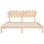 Double bed frame with solid wood headboard by , Beds and slatted bases - Ref: Foro24-3193741, Price: 145,66 €, Discount: %