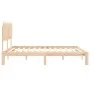 Double bed frame with solid wood headboard by , Beds and slatted bases - Ref: Foro24-3193741, Price: 145,66 €, Discount: %