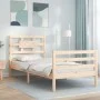 Estructura de cama individual con cabecero madera maciza de , Camas y somieres - Ref: Foro24-3194401, Precio: 94,31 €, Descue...