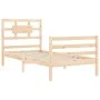 Estructura de cama individual con cabecero madera maciza de , Camas y somieres - Ref: Foro24-3194401, Precio: 94,31 €, Descue...