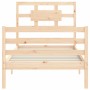 Estructura de cama individual con cabecero madera maciza de , Camas y somieres - Ref: Foro24-3194401, Precio: 95,60 €, Descue...