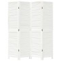 Biombo separador de 4 paneles madera maciza Paulownia blanco en Divisores de ambientes | Comprar online en Foro24