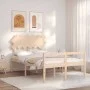 Double bed for seniors with solid wood headboard by , Beds and slatted bases - Ref: Foro24-3195516, Price: 132,72 €, Discount: %