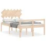 Double bed for seniors with solid wood headboard by , Beds and slatted bases - Ref: Foro24-3195516, Price: 132,72 €, Discount: %