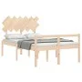 Double bed for seniors with solid wood headboard by , Beds and slatted bases - Ref: Foro24-3195516, Price: 132,72 €, Discount: %