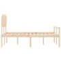 Double bed for seniors with solid wood headboard by , Beds and slatted bases - Ref: Foro24-3195516, Price: 132,72 €, Discount: %