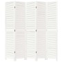 Biombo separador de 5 paneles madera maciza Paulownia blanco en Divisores de ambientes | Comprar online en Foro24