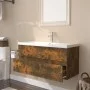 Mueble de baño con lavabo madera contrachapada roble ahumado de , Tocadores de baño - Ref: Foro24-3152879, Precio: 219,51 €, ...