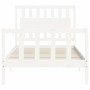 White solid wood bed frame with headboard 100x200 cm by , Beds and slatted bases - Ref: Foro24-3192417, Price: 135,28 €, Disc...