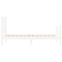 White solid wood bed frame with headboard 100x200 cm by , Beds and slatted bases - Ref: Foro24-3192417, Price: 135,28 €, Disc...