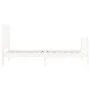 White solid wood bed frame with headboard 100x200 cm by , Beds and slatted bases - Ref: Foro24-3192417, Price: 133,25 €, Disc...