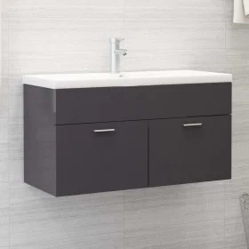Furniture with a bright gray engineered wood sink by , bathroom vanities - Ref: Foro24-3070846, Price: 208,95 €, Discount: %