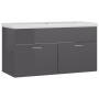 Furniture with a bright gray engineered wood sink by , bathroom vanities - Ref: Foro24-3070846, Price: 223,98 €, Discount: %