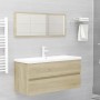 Mueble con lavabo madera de ingeniería roble Sonoma de , Tocadores de baño - Ref: Foro24-3071660, Precio: 325,32 €, Descuento: %