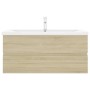 Mueble con lavabo madera de ingeniería roble Sonoma de , Tocadores de baño - Ref: Foro24-3071660, Precio: 325,32 €, Descuento: %