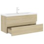 Mueble con lavabo madera de ingeniería roble Sonoma de , Tocadores de baño - Ref: Foro24-3071660, Precio: 325,32 €, Descuento: %