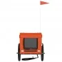 Bicycle pet trailer, iron frame, Oxford fabric, orange and black. by , pet strollers - Ref: Foro24-93914, Price: 94,34 €, Dis...