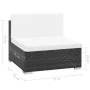 Set muebles de jardín 7 piezas y cojines ratán sintético negro de vidaXL, Conjuntos de jardín - Ref: Foro24-44596, Precio: 60...
