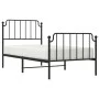 Bed frame with headboard and black metal footboard 90x200 cm by , Beds and slatted bases - Ref: Foro24-373898, Price: 72,87 €...