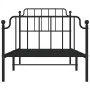 Bed frame with headboard and black metal footboard 90x200 cm by , Beds and slatted bases - Ref: Foro24-373898, Price: 72,87 €...