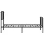Bed frame with headboard and black metal footboard 90x200 cm by , Beds and slatted bases - Ref: Foro24-373898, Price: 72,87 €...