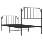 Bed frame with headboard and black metal footboard 90x200 cm by , Beds and slatted bases - Ref: Foro24-373898, Price: 72,87 €...